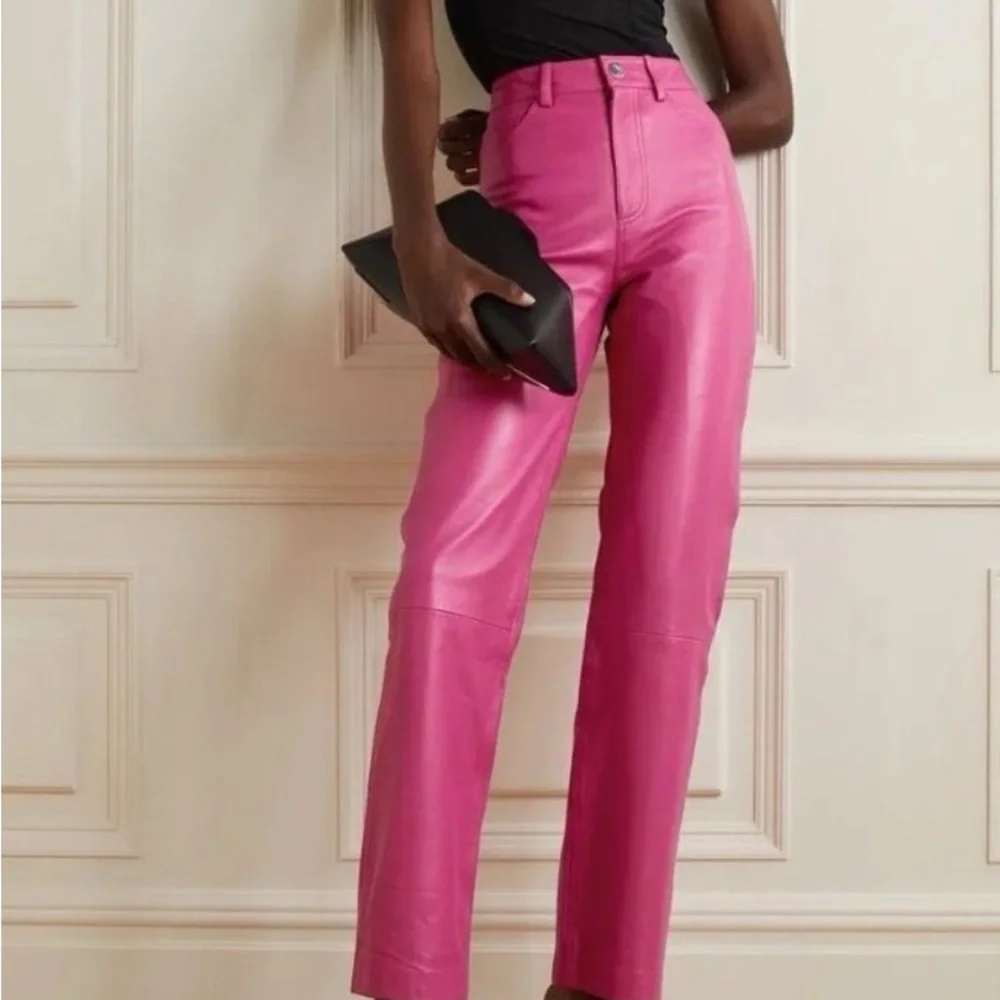 Women's Pink Straight Leg Pants - Picture 7 of 8